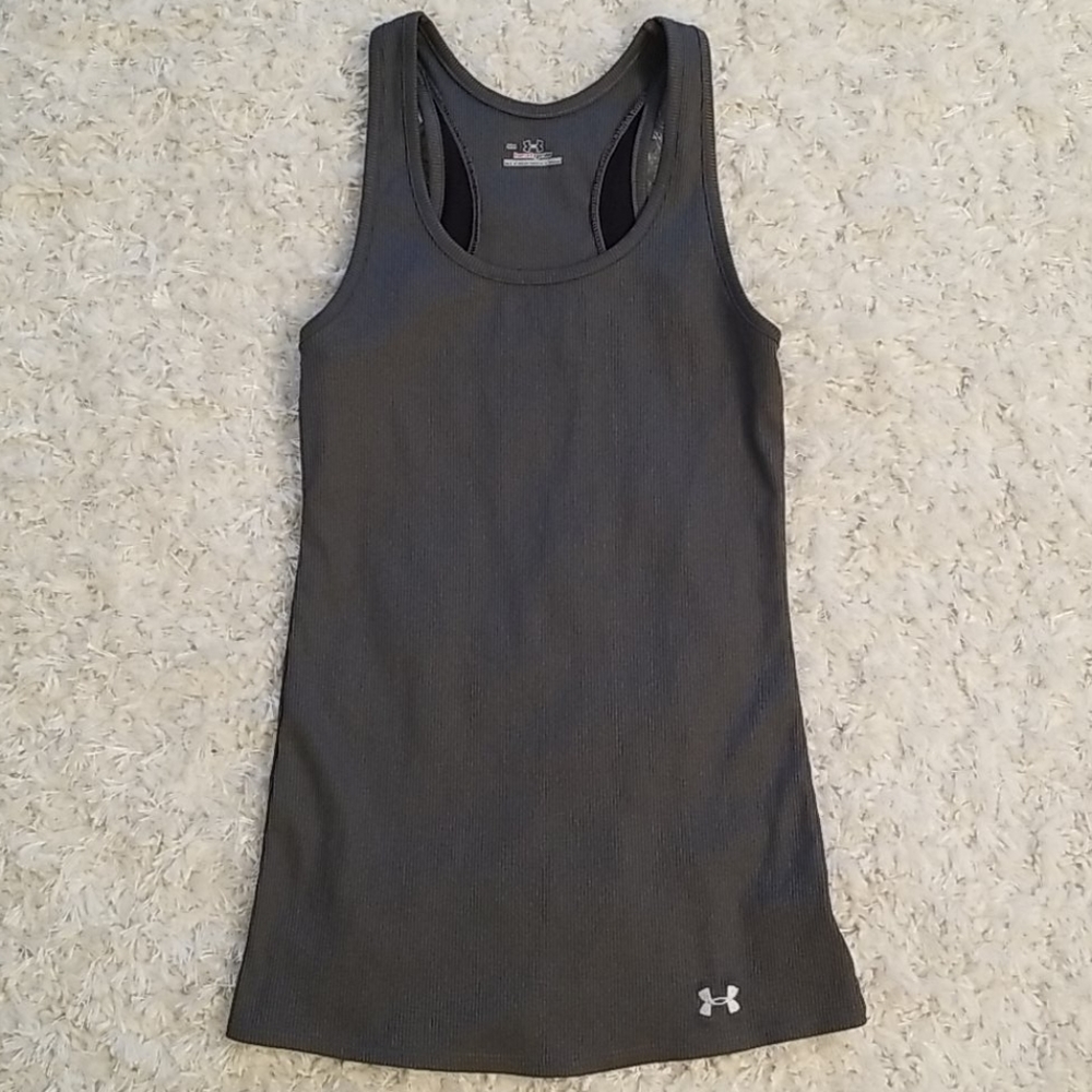 Under Armour Heat Gear Gray Ribbed Tank Top